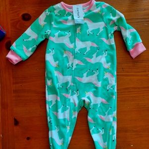 Carter's baby girl fleece Unicorn sleeper